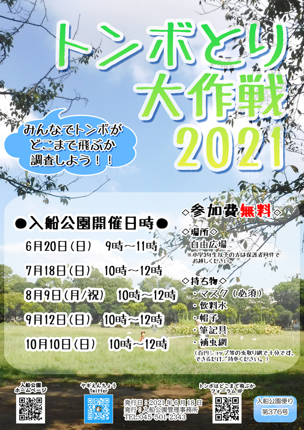 トンボとり大作戦 入船公園 トンボとり大作戦 入船公園
